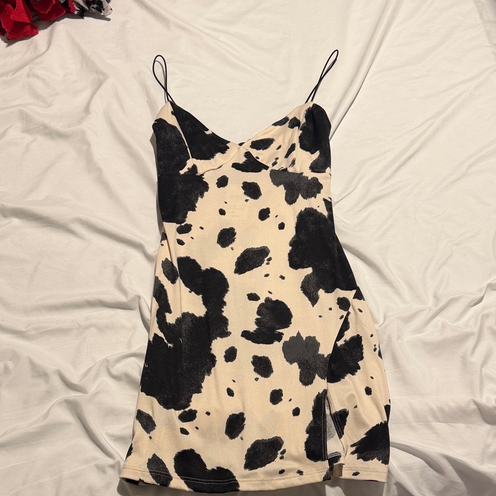Windsor Black and Cream Spaghetti Strap Mini Dress